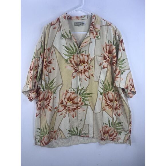 Tommy Bahama Men Tropical Floral Silk Camp Shirt Sz XXL Button Down Short Sleeve - Picture 2 of 9